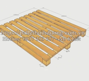 Pallet Gỗ Theo Bản Vẽ Kích Thước 1500x1200x150