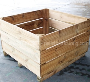 Thùng Gỗ Pallet Đựng Táo