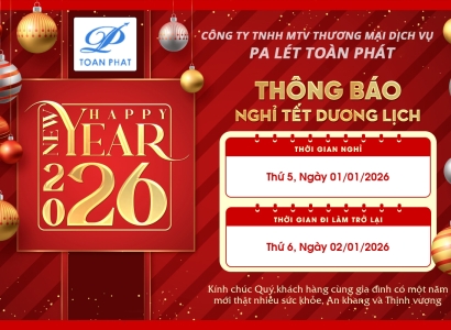 Thông Báo Lịch Nghỉ Tết Dương Lịch 2026 - Công Ty Pallet Toàn Phát